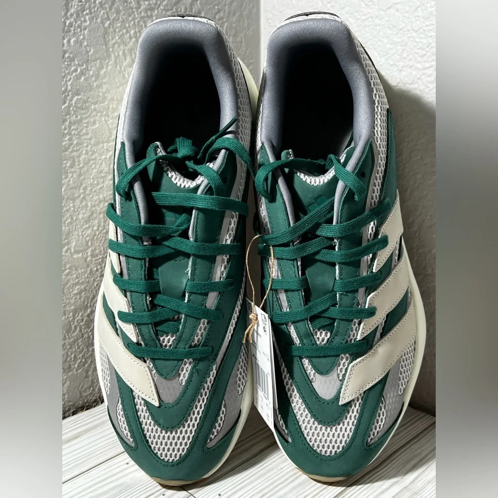 Adidas Men's Lightblaze running Shoes sneakers green silver size‎ 12 #JR2616